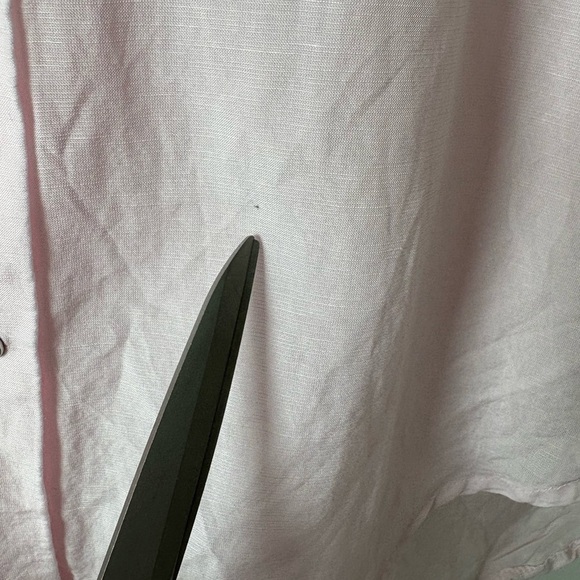 SANDRO Pink Floral Linen Shirt With Embroidery | Size XS - Picture 9 of 10